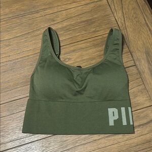 PINK Victoria's Secret Green Sports Bra with adjustable clip